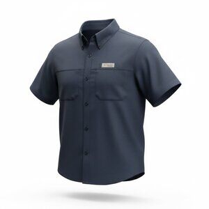 Columbia PFG Tamiami II Fishing Shirt Women's XS Navy Blue Short Sleeve Vented